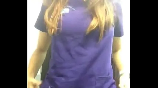 Gorąca Nurse in toilette at work so bitch całkowita rura