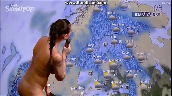 Heet Naked Weather girl totale buis