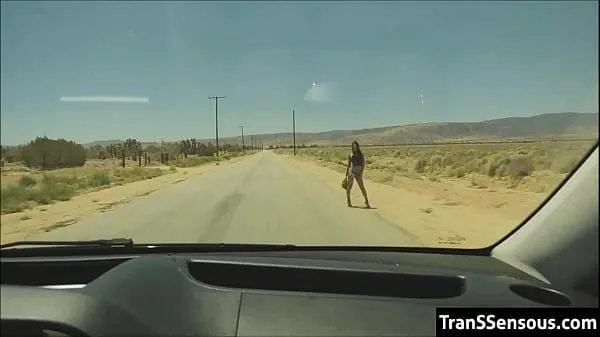 Transsexual hitchhiker fucked in the ass إجمالي الأنبوبة الساخنة