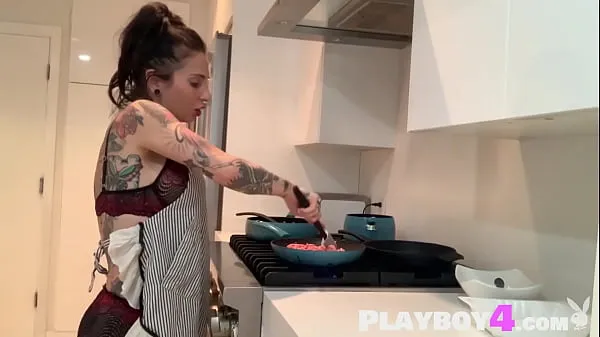 Hot Tattooed horny MILF Joanna Angel put huge dildo in pussy after hot cooking total Tube