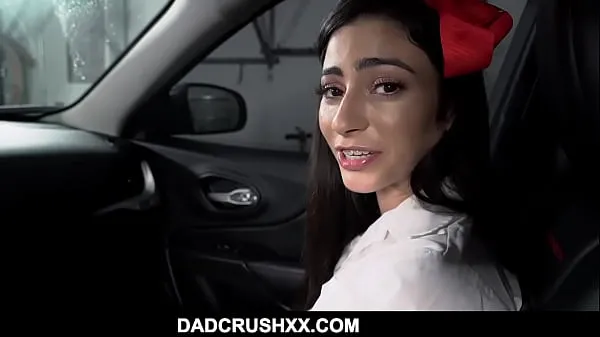 Hot step Dad Lifts Up Teen Daughter's Skirt After class- Jasmine Vega total Tube
