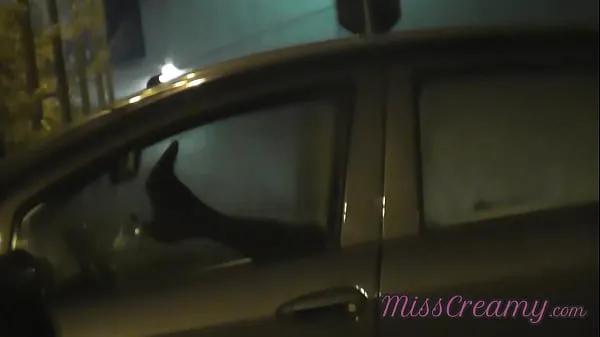 Hot Sharing my slut wife with a stranger in car in front of voyeurs in a public parking lot - MissCreamy total Tube