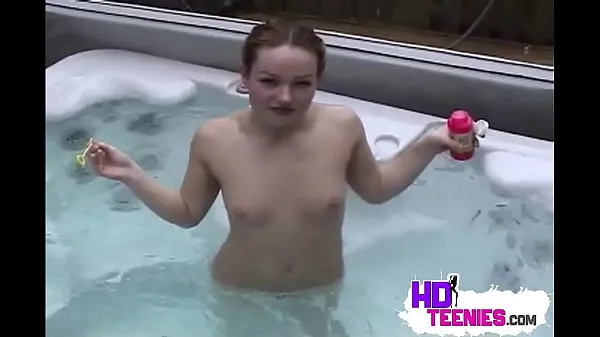 Hot Sweet teen showing her small tits and pussy in jaccuzi total Tube