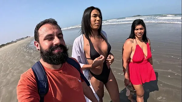 Quente Fode Cast - The trans Baianinha came to fuck on the beach outdoors with the Mattos couple tubo total